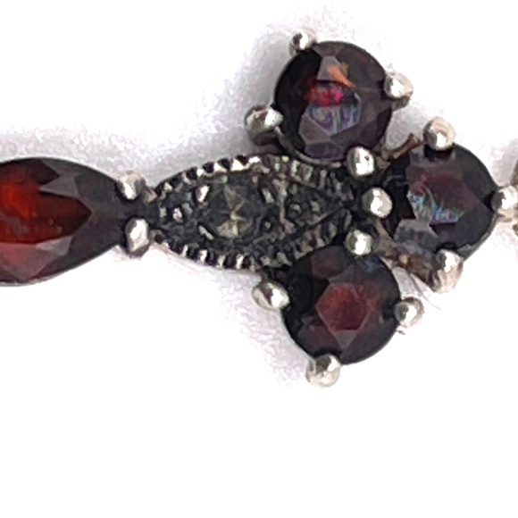 Sterling Silver Garnet Cross Pendant Necklace - Picture 8 of 13